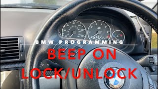 BMW Coding  Beep on LockUnlock  Carly OBDN2 Adaptor [upl. by Cloots]