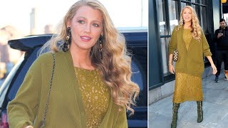 Blake Lively Dazzles in Stunning Green Lace at the Betty Booze Event in NYC [upl. by Enale]