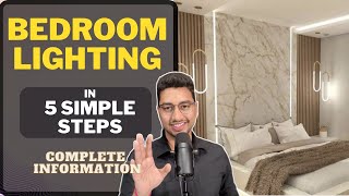 Do BEDROOM lighting in 5 simple steps Learn layering of lights type of lights make luxury bedroom [upl. by Conan]