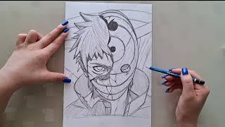 Lets learn how to draw Obito Uchin anime drawing how to draw easy drawing [upl. by Negiam]