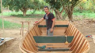 Construção de barco de madeira compensado naval  Boat construction naval wood [upl. by Atirres139]