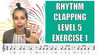 RHYTHM CLAPPING Practice Level 5 Exercise 1  EIGHTH NOTE SYNCOPATION [upl. by Leksehc958]