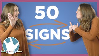 50 Basic ASL Conversational Signs [upl. by Zaob470]