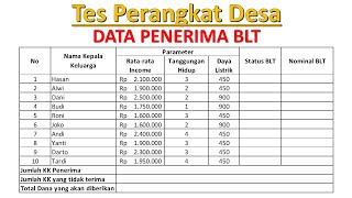 Tes Excel Seleksi Perangkat Desa [upl. by Chappie]