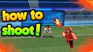 How To Shoot in Super Soccer League ROBLOX [upl. by Ranjiv515]