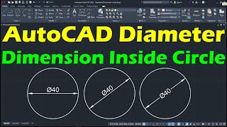 AutoCAD Diameter Dimension Inside Circle [upl. by Geraldina]