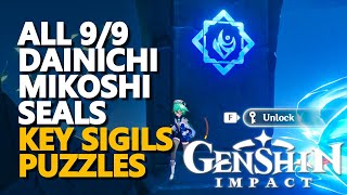 All Dainichi Mikoshi Seal Genshin Impact Key Sigil Locks Puzzles [upl. by Disini418]