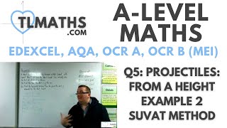 ALevel Maths Q514 Projectiles From a Height Example 2 SUVAT Method [upl. by Drusy225]