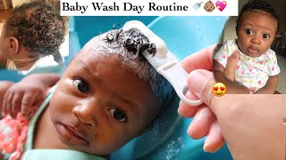 Baby Curly Hair Wash Day Routine  Tips On Growing Babys Natural Hair [upl. by Romalda979]