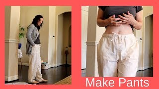 Drawstring Pants How to make easy pattern and sew [upl. by Llehcear599]