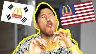 KOREAN McDonalds vs AMERICAN McDonalds mukbang [upl. by Eikin889]