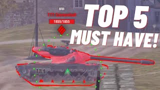 TOP 5 BEST TIER 8 PREMIUM TANKS FOR BEGINNERS  WoT [upl. by Licko]