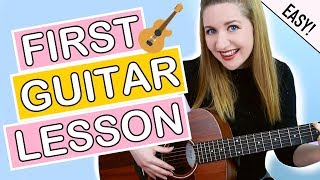 How To Play Guitar  EASY First Guitar Lesson For Beginners [upl. by Naaitsirhc]