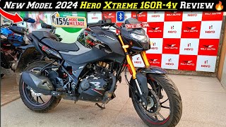 New Model 2024 Hero Xtreme 160R 4V Matte Black Colour Full Detail Review🔥Best 160Cc Bike In 2024 [upl. by Kaasi645]