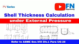 Shell Thickness Calculation under External Pressure in Pressure Vessels [upl. by Eilahtan80]