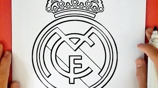 HOW TO DRAW THE REAL MADRID LOGO [upl. by Manlove]