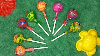 Orange yellow red and green lollipops Opening sweets ASMR [upl. by Roxane645]