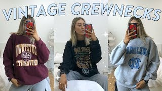 VINTAGE CREWNECKSWEATER COLLECTION HAUL [upl. by Nelra]