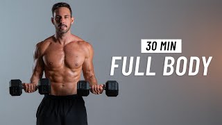 30 Min Full Body Dumbbell Workout At Home  Build Muscle [upl. by Rebmit]