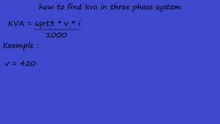 how to calculate KVA  electrical formulas [upl. by Maynord]