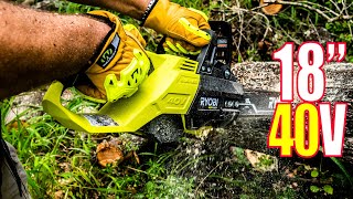 RYOBI RY40508 40V HP 18inch Chainsaw Review 5Year WARRANTY [upl. by Joycelin7]