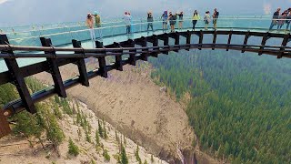 Columbia Icefield SKYWALK  Discovery Walk and Glass Bottom Skywalk in Jasper Alberta Canada 4K [upl. by Ojadnama]