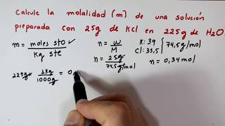 Unidades de Concentración Molalidad m [upl. by Telracs]