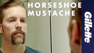 Mustache Styles How to Shave a Horseshoe Mustache  Gillette [upl. by Nykal]