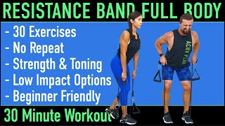 Resistance Band Full Body Workout  No Repeat Full Body Ban Workout [upl. by Torras501]