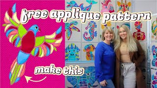 How to Machine Applique Make a Lorikeet Using RawEdge Applique and Your Machine FREE PATTERN [upl. by Anelys]