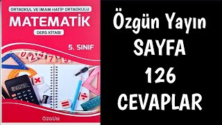 5 Sınıf Matematik Ders Kitabı Sayfa 126 Cevapları [upl. by Yeltrab]