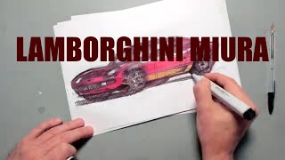 Lamborghini Miura Illustration Luciano Bove [upl. by Gayel]