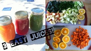 3 EASY RAW VEGAN JUICE RECIPES [upl. by Kape]