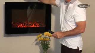 Black Wall Mounted Electric Fireplace Instructional Video Item 60757 [upl. by Mavis]