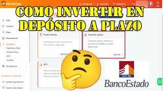 Como hacer un depósito a plazo  Banco Estado [upl. by Dicks]