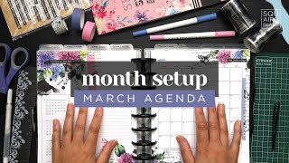 MARCH PLAN WITH ME  Monthly Agenda Planner Setup [upl. by Aleehs]