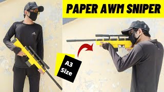 How To Make a Paper Gun  Paper Gun  Origami Easy Gun  How To Make Paper AWM Sniper Gun [upl. by Greff]