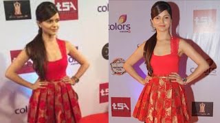 Rubina Dilaik in Sexy Red Outfits At Colors Television Style Awards 2015 [upl. by Haleehs]