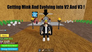 Getting Mink Race And Evolving It To V2 And V3 In Blox Fruits  Roblox [upl. by Ynar822]