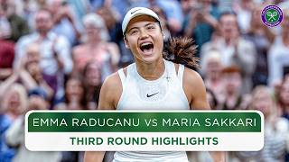 Can Raducanu beat the No9 seed  Emma Raducanu vs Maria Sakkari  Highlights  Wimbledon 2024 [upl. by Nahgem]