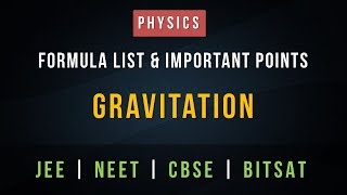 Gravitation – Formula List and Important Points for Revision  JEE NEET CBSE  COACHENGG APP [upl. by Aerdnael]