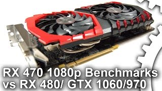 RX 470 1080p vs RX 480 8GB GTX 1060 GTX 970 Gaming Benchmarks [upl. by Elleryt]