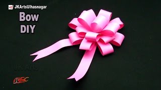 DIY Easy paper bow gift wrap  How to make  JK Arts 1051 PaperBow [upl. by Anear]