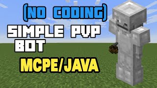 How to create a simple pvp bot in Minecraft pe  java no coding  DynoMC [upl. by Thrift]