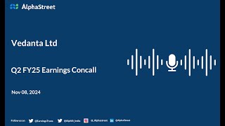 Vedanta Ltd Q2 FY202425 Earnings Conference Call [upl. by Arekat]