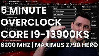 5 Minute Overclock Core i913900KS to 6200 MHz [upl. by Enaira]