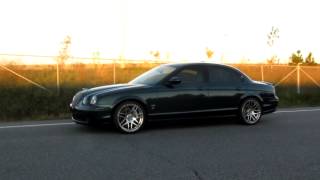 Jaguar Stype R exhaust clip Supercharged full bolt ons [upl. by Ayn909]