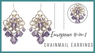 European 4in1 Chainmail Earrings Tutorial  Beaducationcom [upl. by Bryant295]