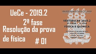 Resolução da prova de FÍSICA – UECE – 20192 – 2ª FASE Questão01 [upl. by Notselrahc18]