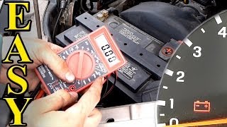 How to Test a Car Battery with a Multimeter [upl. by Yahsat744]